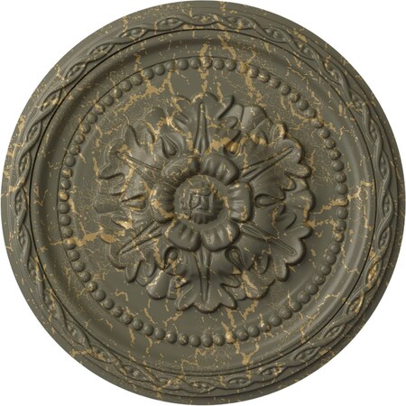 Ekena Millwork Palmetto Ceiling Medallion, Hand-Painted Witch Hazel Crackle, 11 1/2"OD x 1"P CM11PAWHC